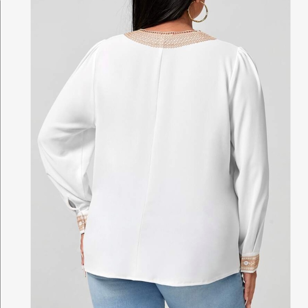 Boho sheer Mesh Lace Long Sleeve Top Shirt Blouse Black - Picture 12 of 12